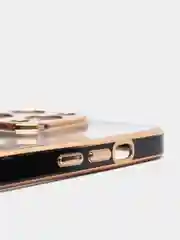 Черный чехол силиконовый с золотым ободком IPhone 13 PRO