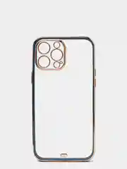 Синий чехол силиконовый с золотым ободком IPhone 13 PRO MAX