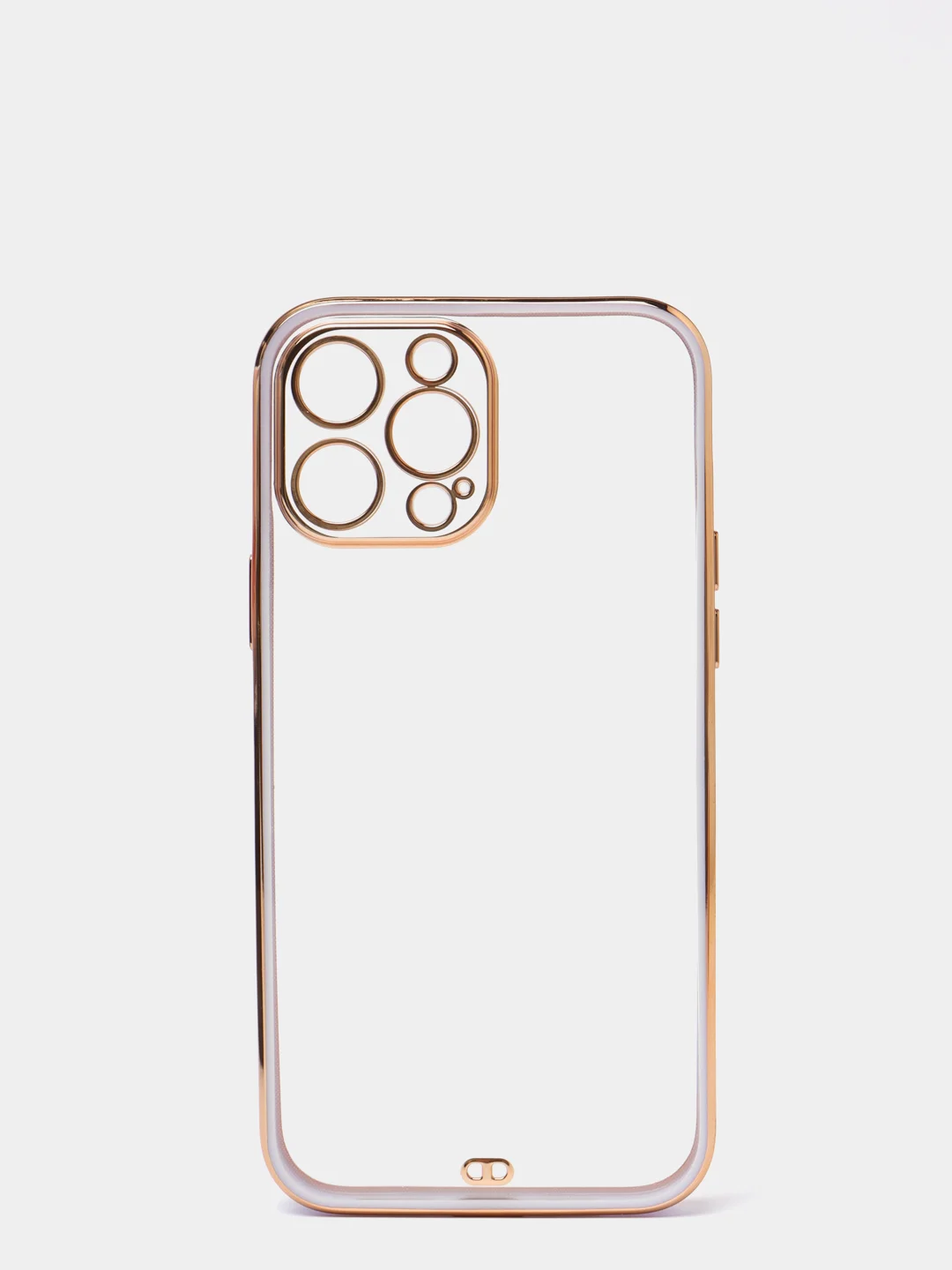 Сиреневый чехол силиконовый с золотым ободком IPhone 13 PRO MAX