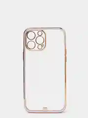 Сиреневый чехол силиконовый с золотым ободком IPhone 13 PRO MAX