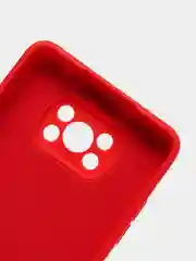 Красный чехол Xiaomi Poco X3 NFC, Poco X3 Pro силиконовый с защитой камеры и бархатной подкладкой