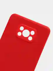 Красный чехол Xiaomi Poco X3 NFC, Poco X3 Pro силиконовый с защитой камеры и бархатной подкладкой
