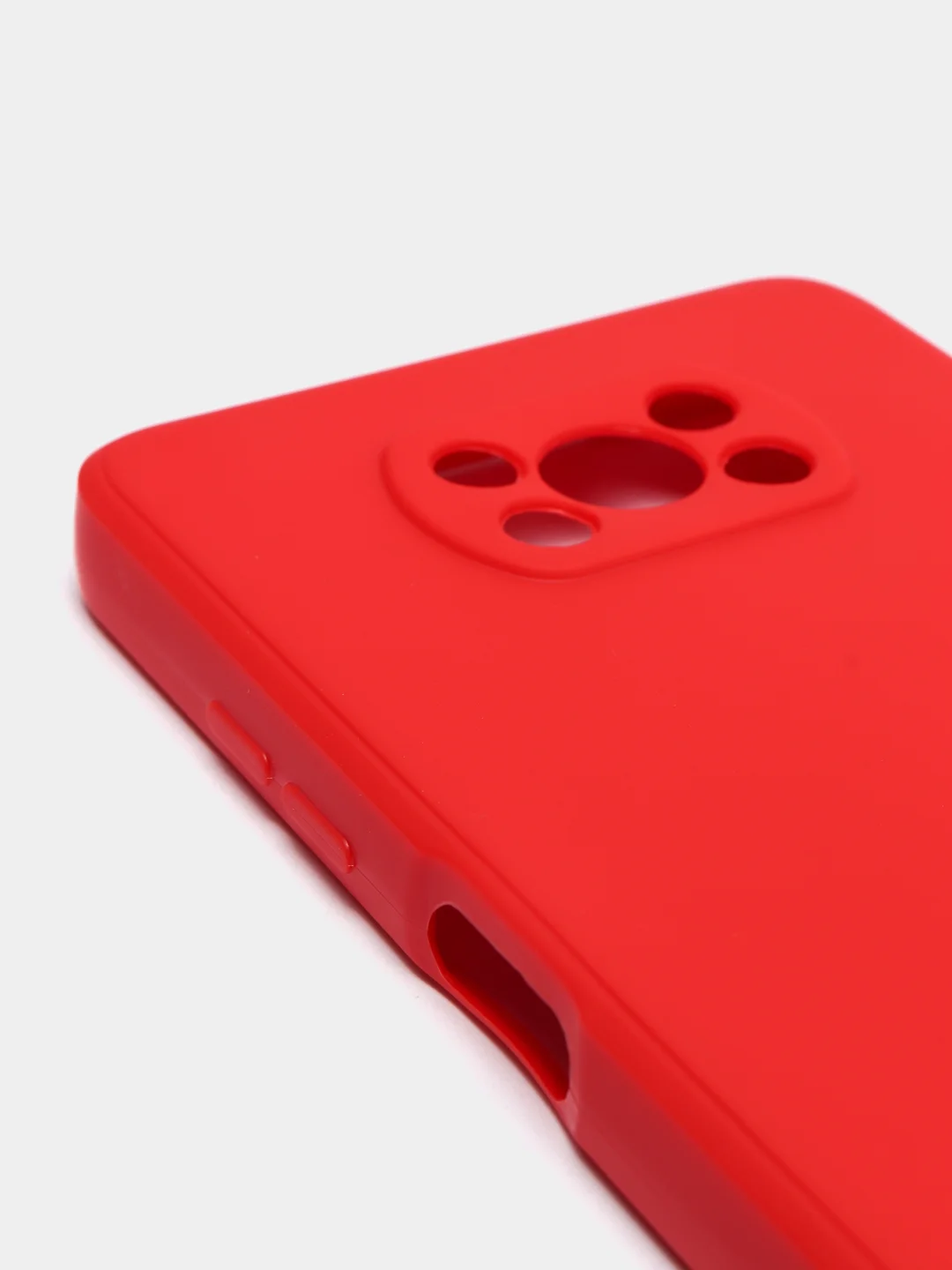 Красный чехол Xiaomi Poco X3 NFC, Poco X3 Pro силиконовый с защитой камеры и бархатной подкладкой