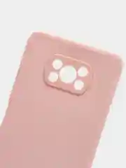 Коралловый меланж чехол Xiaomi Poco X3 NFC, Poco X3 Pro силиконовый с защитой камеры и бархатной подкладкой