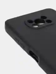 Черный чехол Xiaomi Poco X3 NFC, Poco X3 Pro силиконовый с защитой камеры и бархатной подкладкой