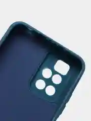 Синий меланж чехол для Xiaomi Redmi 10 силиконовый с защитой камеры и бархатом внутри Редми 10