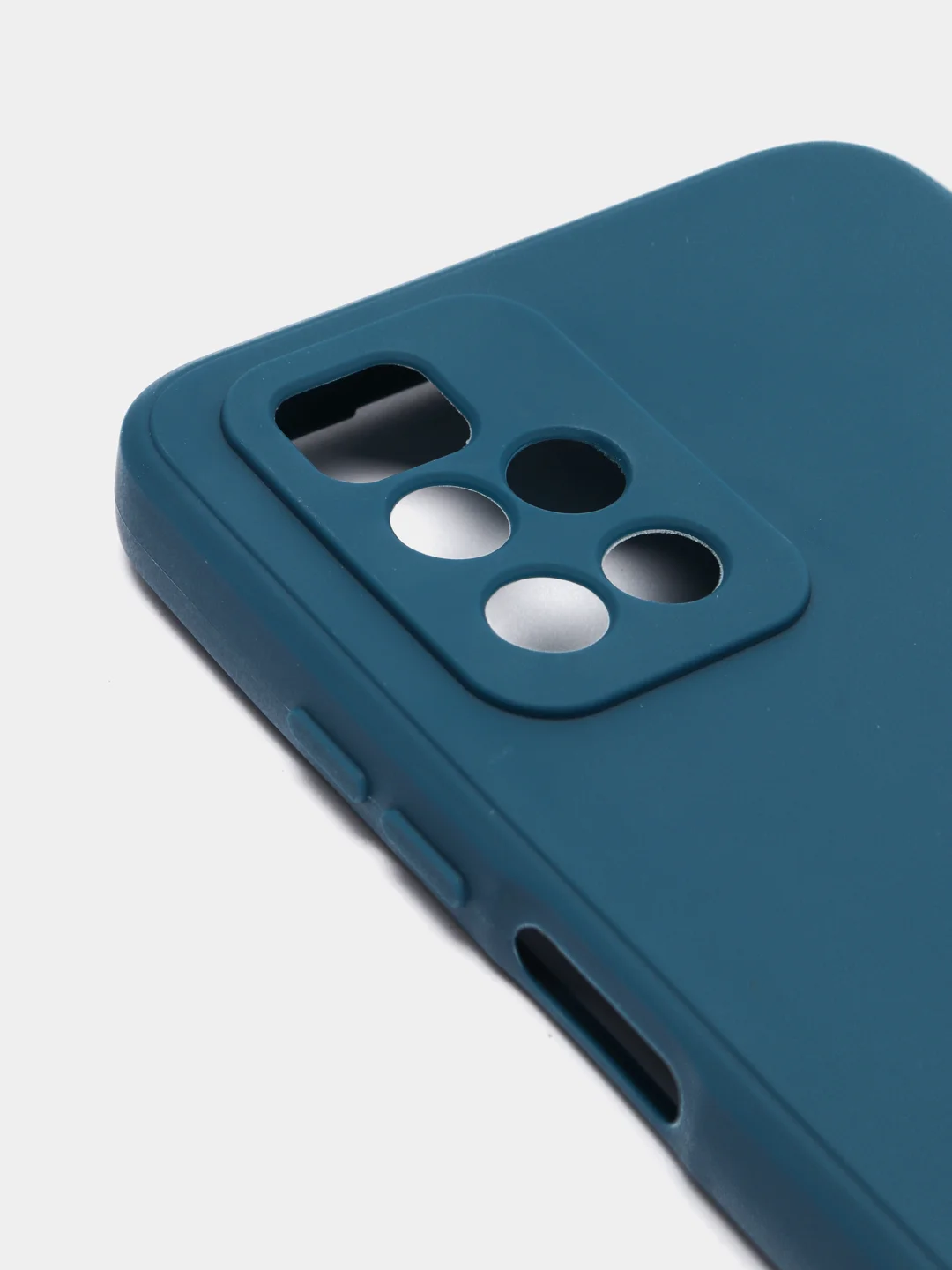 Синий меланж чехол для Xiaomi Redmi 10 силиконовый с защитой камеры и бархатом внутри Редми 10