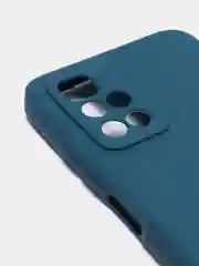 Синий меланж чехол для Xiaomi Redmi 10 силиконовый с защитой камеры и бархатом внутри Редми 10