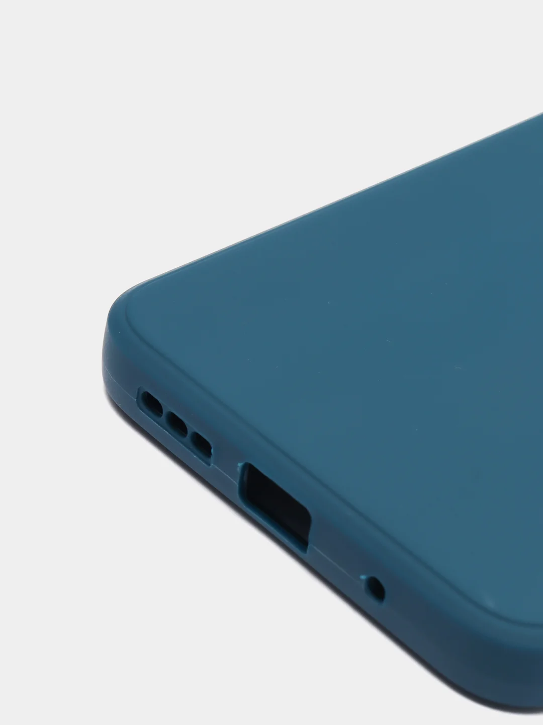 Синий меланж чехол для Xiaomi Redmi 10 силиконовый с защитой камеры и бархатом внутри Редми 10