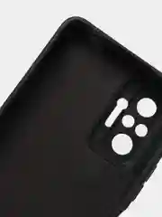 Черный чехол силиконовый Xiaomi Redmi Note 10 Pro, Note 10 Pro Max с защитой камеры и бархатом
