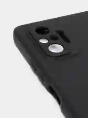 Черный чехол силиконовый Xiaomi Redmi Note 10 Pro, Note 10 Pro Max с защитой камеры и бархатом