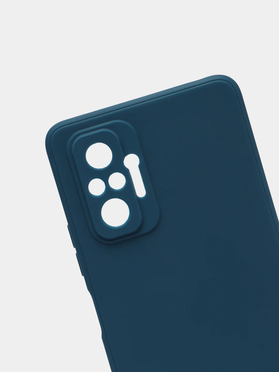 Синий меланж чехол силиконовый Xiaomi Redmi Note 10 Pro, Note 10 Pro Max с защитой камеры и бархатом