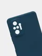 Синий меланж чехол силиконовый Xiaomi Redmi Note 10 Pro, Note 10 Pro Max с защитой камеры и бархатом