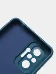 Синий меланж чехол силиконовый Xiaomi Redmi Note 10 Pro, Note 10 Pro Max с защитой камеры и бархатом