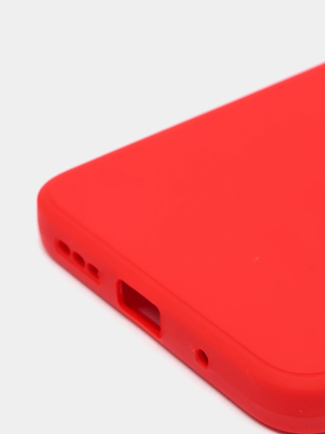 Красный чехол для Xiaomi Redmi 10 силиконовый с защитой камеры и бархатом внутри Редми 10