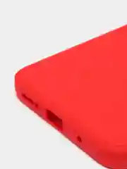 Красный чехол для Xiaomi Redmi 10 силиконовый с защитой камеры и бархатом внутри Редми 10