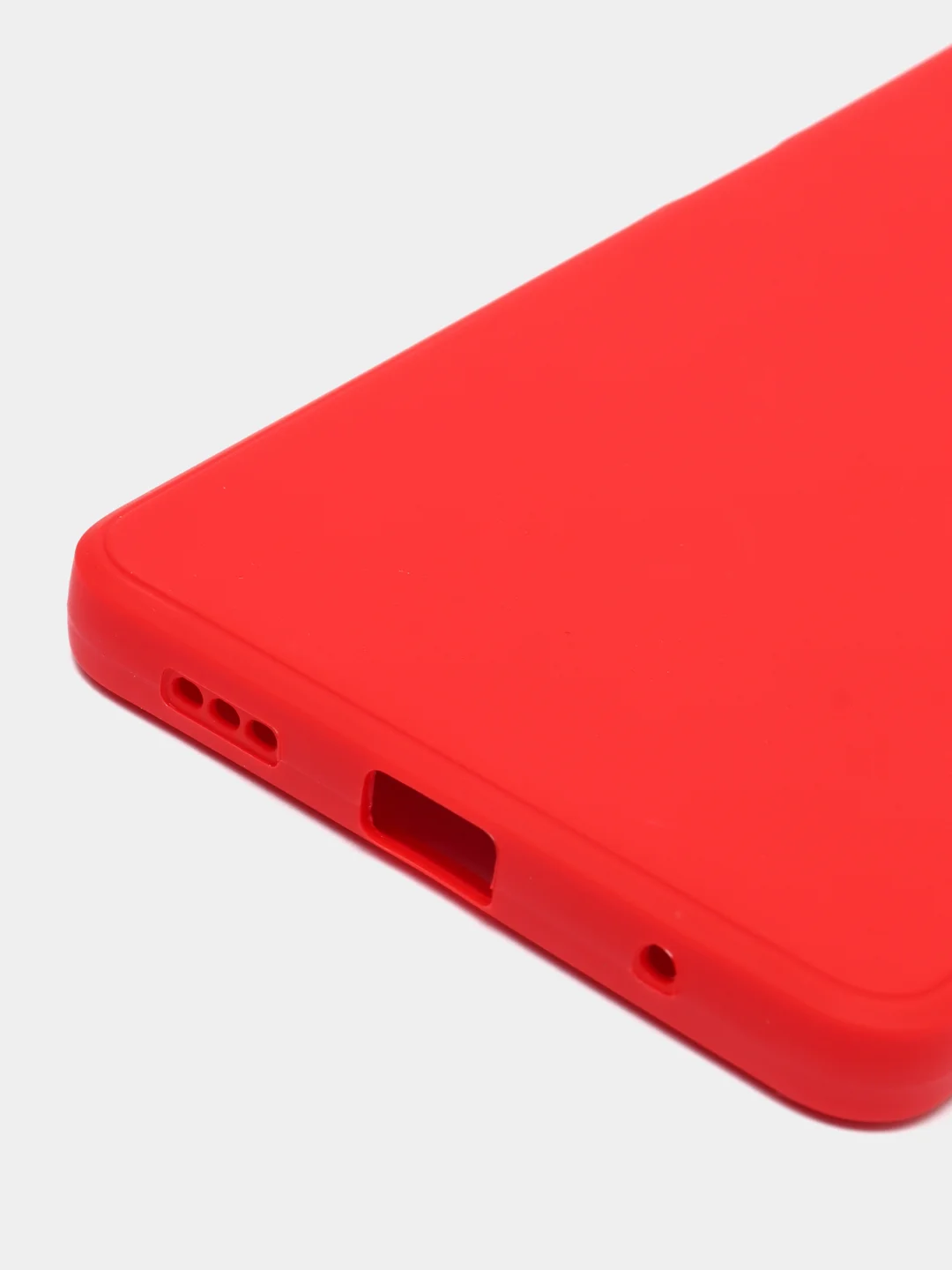 Красный чехол силиконовый Xiaomi Redmi Note 10 Pro, Note 10 Pro Max с защитой камеры и бархатом
