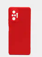 Красный чехол силиконовый Xiaomi Redmi Note 10 Pro, Note 10 Pro Max с защитой камеры и бархатом