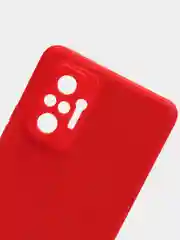 Красный чехол силиконовый Xiaomi Redmi Note 10 Pro, Note 10 Pro Max с защитой камеры и бархатом