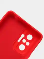 Красный чехол силиконовый Xiaomi Redmi Note 10 Pro, Note 10 Pro Max с защитой камеры и бархатом