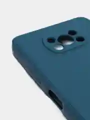 Синий меланж чехол Xiaomi Poco X3 NFC, Poco X3 Pro силиконовый с защитой камеры и бархатной подкладкой