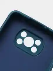 Синий меланж чехол Xiaomi Poco X3 NFC, Poco X3 Pro силиконовый с защитой камеры и бархатной подкладкой