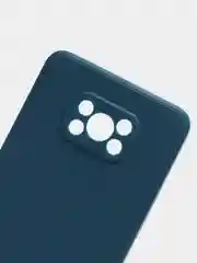 Синий меланж чехол Xiaomi Poco X3 NFC, Poco X3 Pro силиконовый с защитой камеры и бархатной подкладкой
