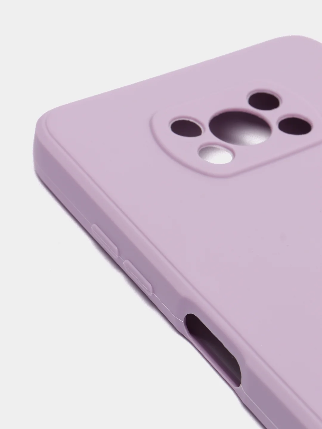 Лавандовый чехол Xiaomi Poco X3 NFC, Poco X3 Pro силиконовый с защитой камеры и бархатной подкладкой