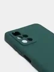 Зеленый чехол для Xiaomi Redmi 10 силиконовый с защитой камеры и бархатом внутри Редми 10
