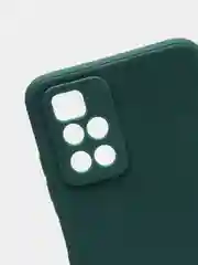 Зеленый чехол для Xiaomi Redmi 10 силиконовый с защитой камеры и бархатом внутри Редми 10