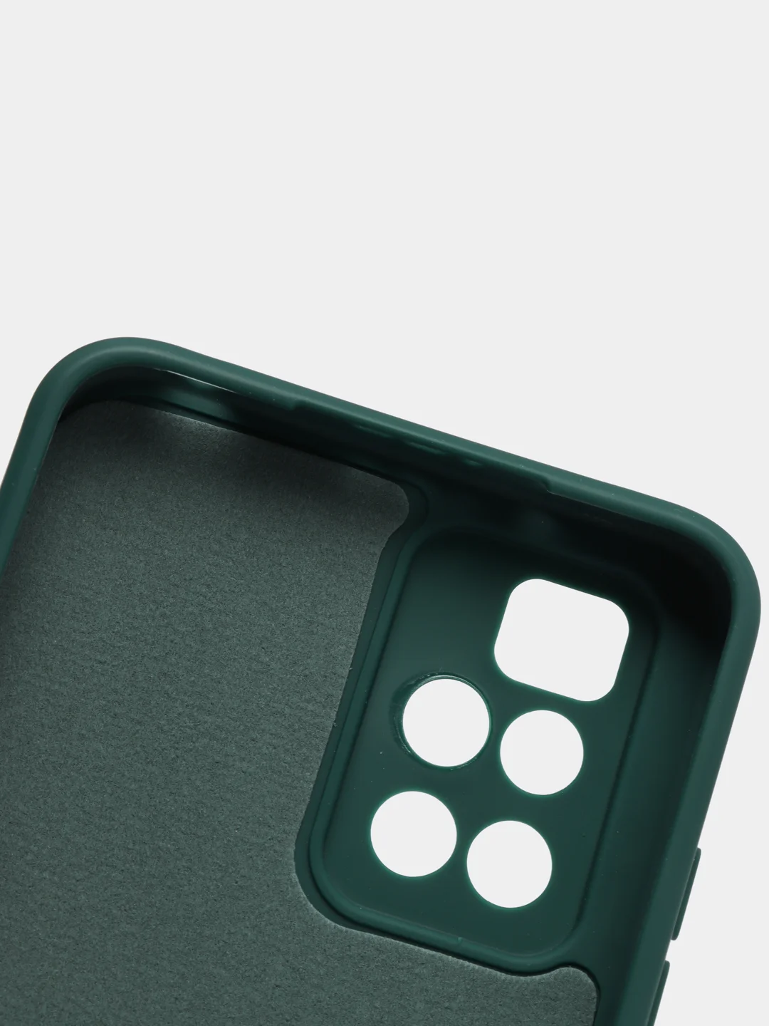 Зеленый чехол для Xiaomi Redmi 10 силиконовый с защитой камеры и бархатом внутри Редми 10