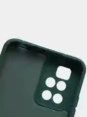 Зеленый чехол для Xiaomi Redmi 10 силиконовый с защитой камеры и бархатом внутри Редми 10