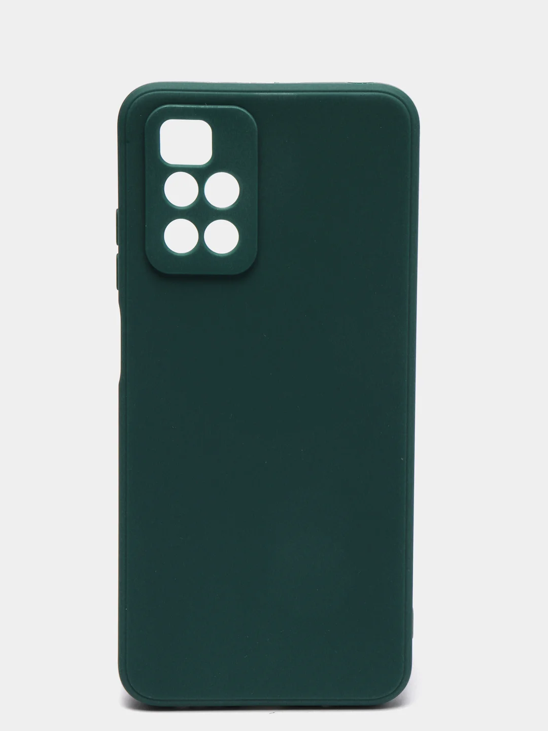 Зеленый чехол для Xiaomi Redmi 10 силиконовый с защитой камеры и бархатом внутри Редми 10