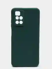 Зеленый чехол для Xiaomi Redmi 10 силиконовый с защитой камеры и бархатом внутри Редми 10