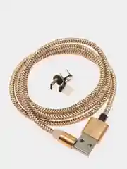 Золотой магнитный кабель для зарядки, коннекторы MicroUSB, Type-C, iPhone Lightning по отдельности
