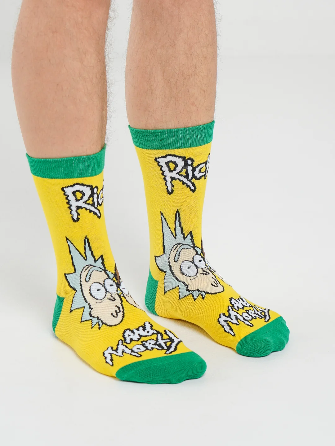 Желтый носки Rick and Morty (Рик и Морти), унисекс