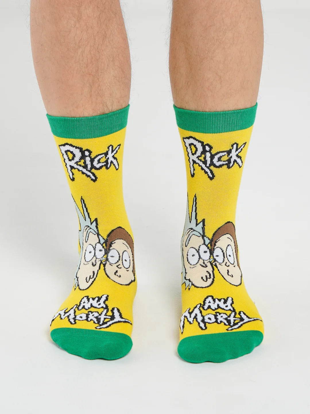 Желтый носки Rick and Morty (Рик и Морти), унисекс