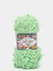 Лайм пряжа Alize Puffy Fine, маленькие петельки, микрополиэстер, 100 г, 14 м