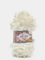 Молочный пряжа Alize Puffy Fine, маленькие петельки, микрополиэстер, 100 г, 14 м