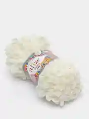 Молочный пряжа Alize Puffy Fine, маленькие петельки, микрополиэстер, 100 г, 14 м