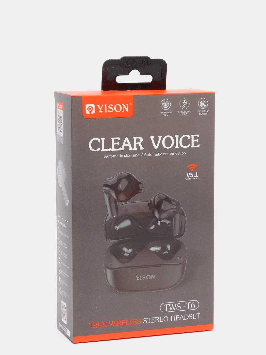 Черный наушники беспроводные, Bluetooth, вкладыши с зарядным чехлом, TWS, T6