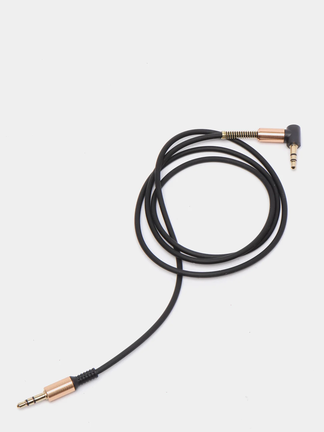 Черный кабель AUX Audio Cable "STiX", угловой, резиновый, 1 метр