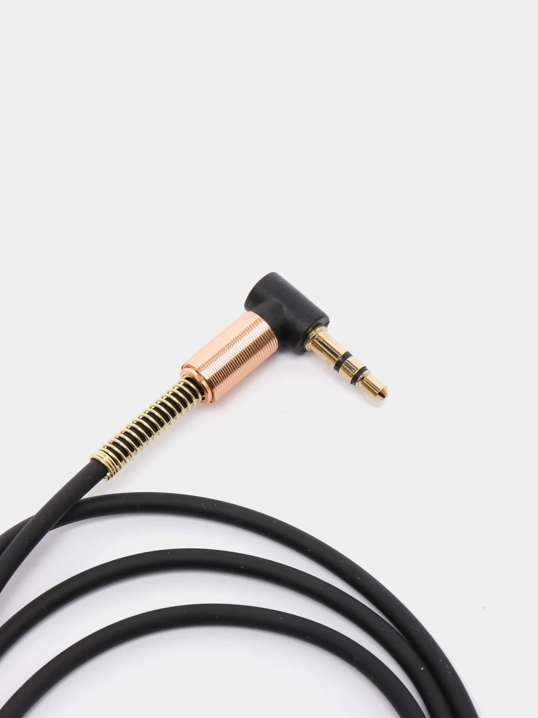 Черный кабель AUX Audio Cable "STiX", угловой, резиновый, 1 метр