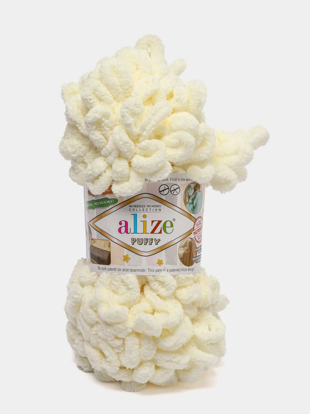 Слоновая кость пряжа Alize Puffy петельки