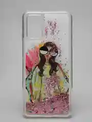 Красный чехол Samsung Galaxy A02s, Галакси А02с силиконовый переливающийся жидкий с блестками