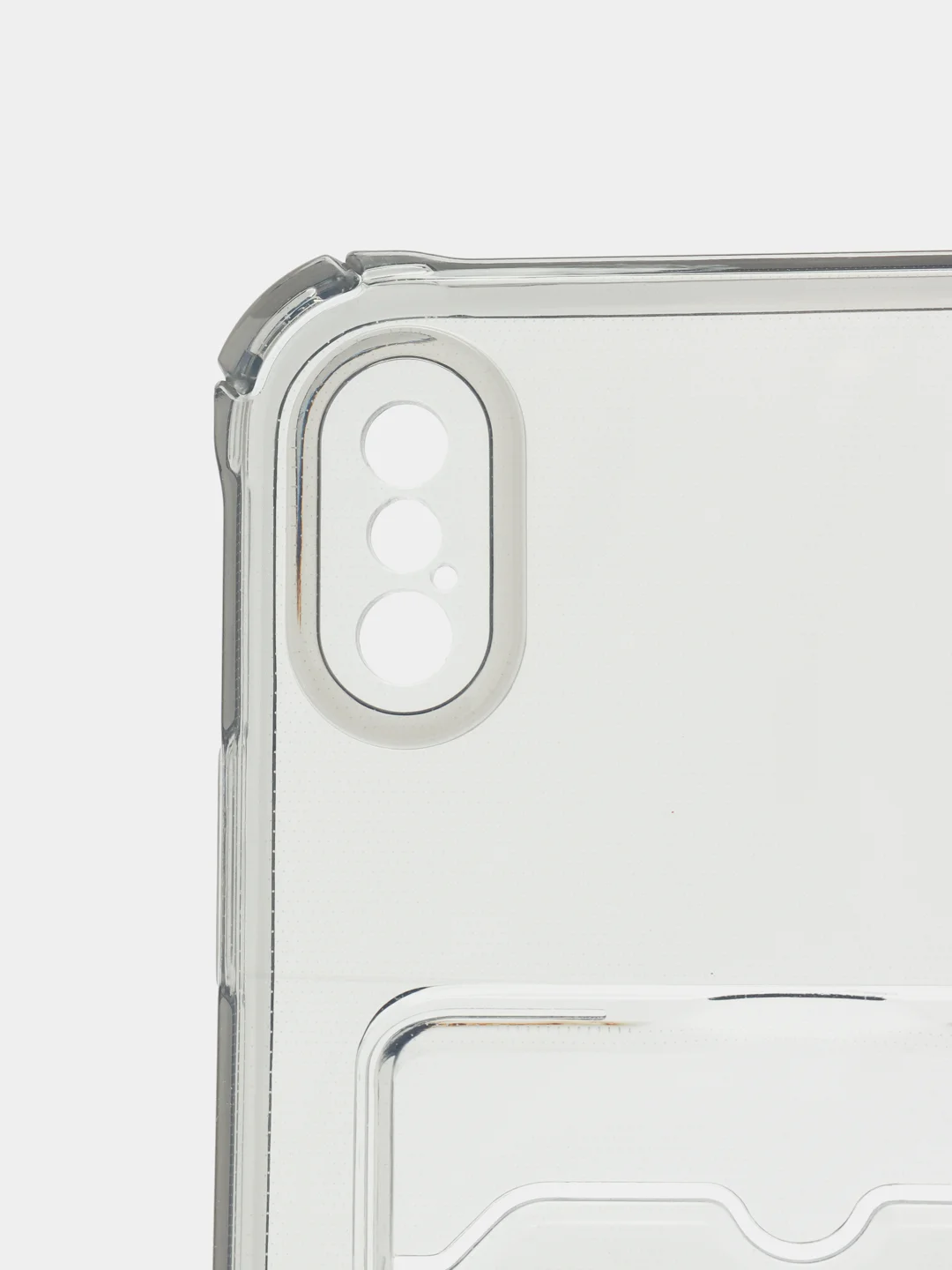 Серый чехол для iPhone 7/8 Plus/XR/11/12/13/Pro/Pro Max, силиконовый, с карманом для карт