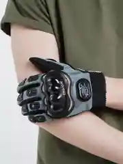 Серый металлик перчатки для езды на мототехнике, с защитными вставками