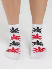 Белый цветные носки с принтом, средние, унисекс