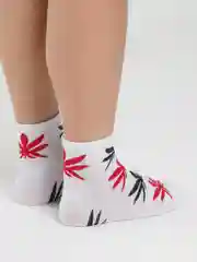 Белый цветные носки с принтом, средние, унисекс