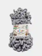 Серый пряжа Alize Puffy петельки